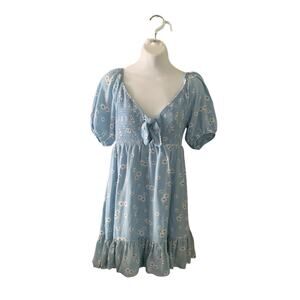 Altard state mini blue floral dress size L Preowned